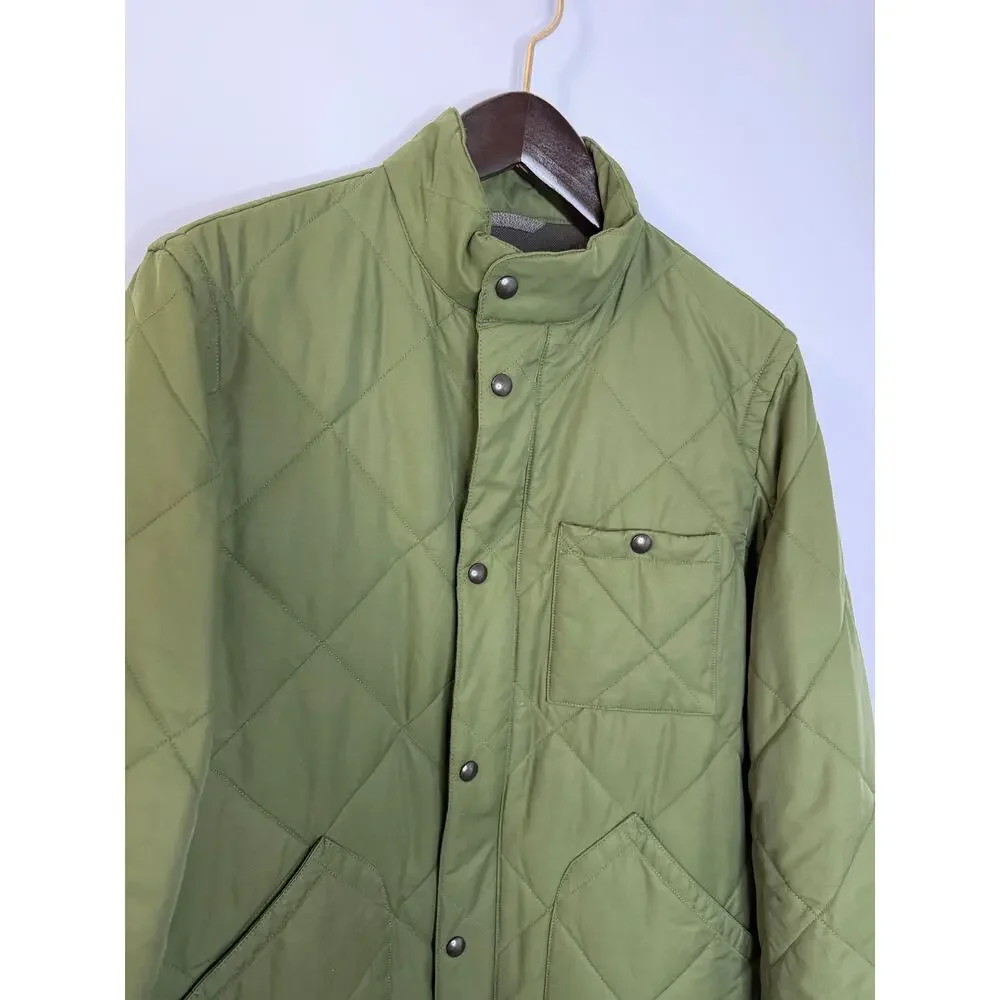 J Crew Outerwear Sussex NX-631 Quilted Jacket Mens M Olive Green Insulated Coat